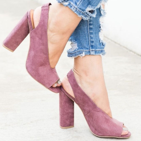 🎉 HP! Rose Taupe Peep Toe Heels - Picture 2 of 7